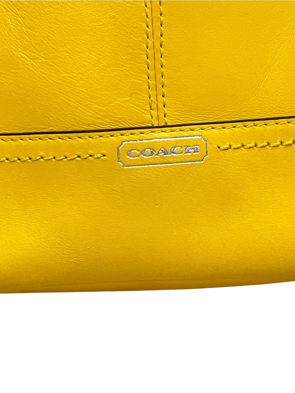 Coach Smooth Leather Yellow Crossbody Convertible Bag - Picture 7 of 11